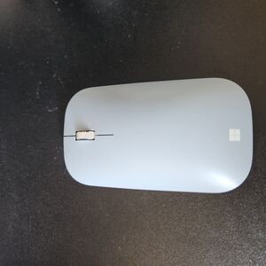 Microsoft Blue and White Wireless Touch Mouse Sleek Design